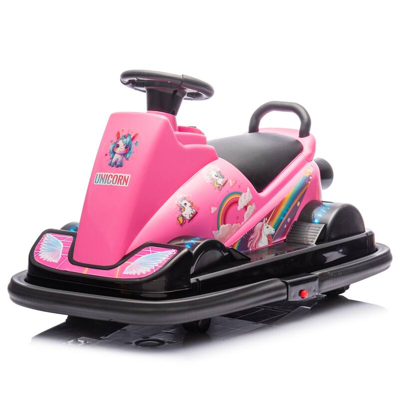 12V Kids Ride-On Motor Bumper Car with 360掳 Rotation, LED Lights, Horn, and Sound Effects 鈥?For Ages 3-5