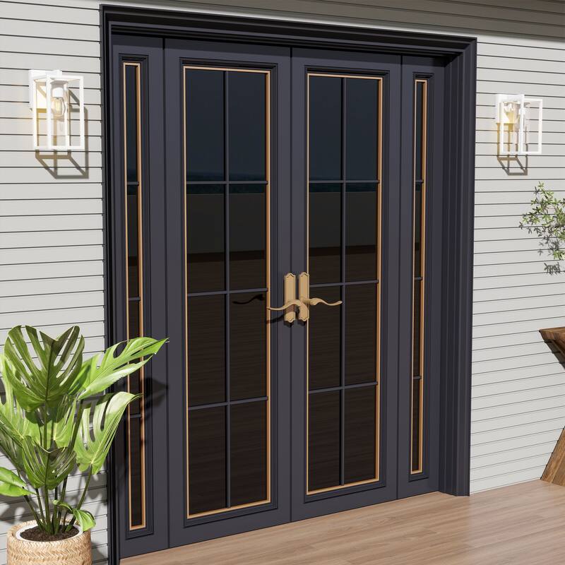 2-Pack Industrial Metal Outdoor Wall Lantern