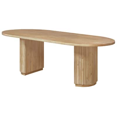 Modrest Jacobson Modern Natural Acacia Oval Large Dining Table