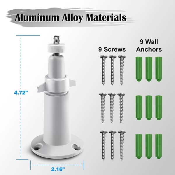 3-Pack White Aluminum Wall Mount Bracket For Arlo Pro 2 Security Camera – Adjustable