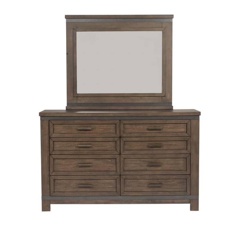 Thornwood Hills Rock Beaten Grey Finish 8 Drawer Dresser