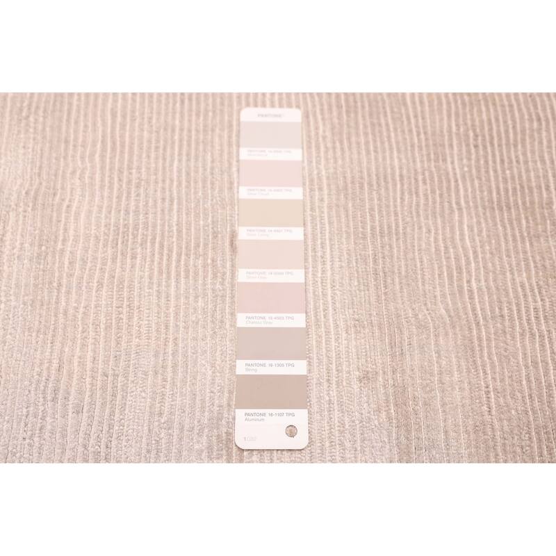 ECARPETGALLERY Hand Loomed Shimmer Light Grey Viscose Rug - 7'11 x 11'5