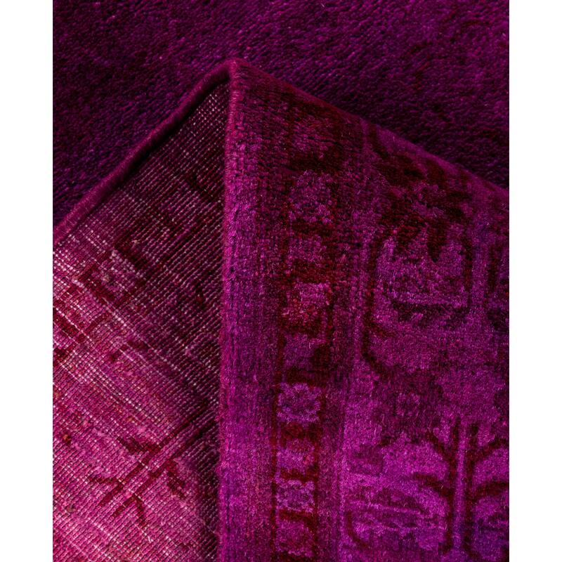 Overdyed One-of-a-Kind Hand-Knotted Area Rug - Purple - 4' 2" x 6' 3"