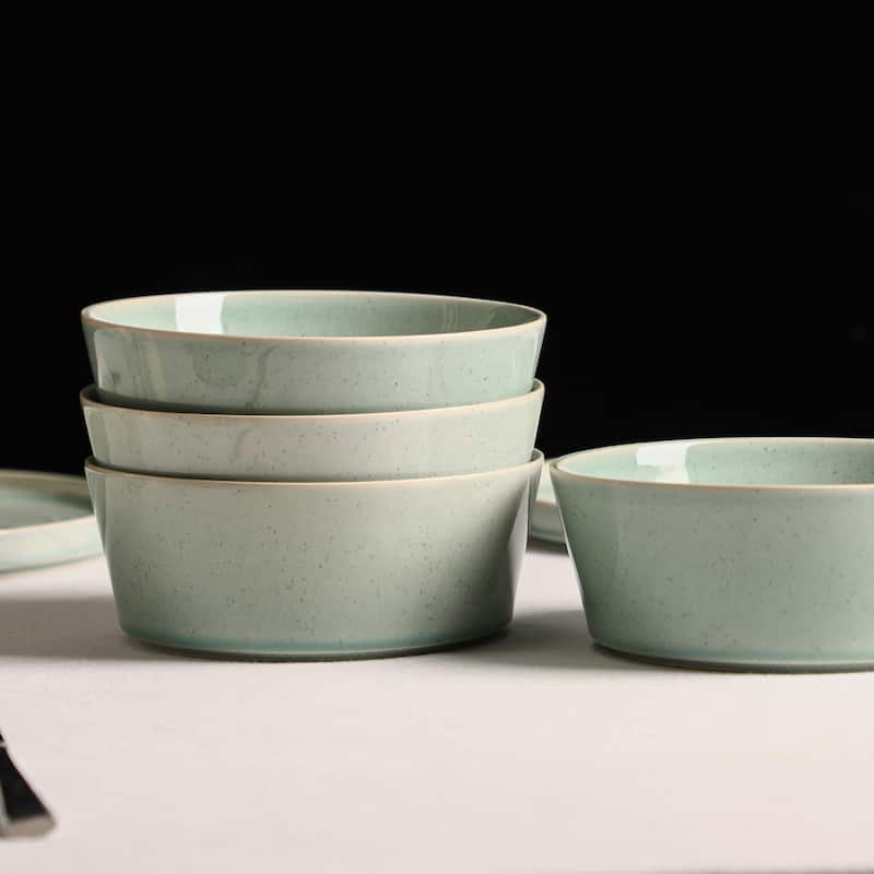 Stone Lain Claire Stoneware Bowl Set - Green - 8 Piece
