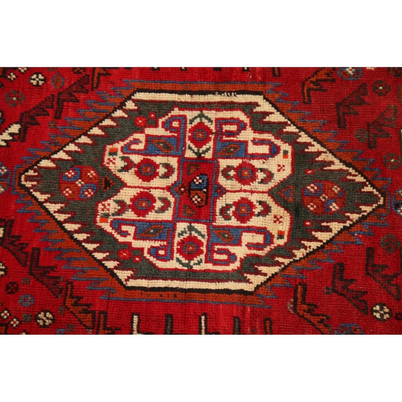 Geometric Shiraz Persian Traditional Area Rug Handmade Wool Carpet - 3'11" x 5'3"