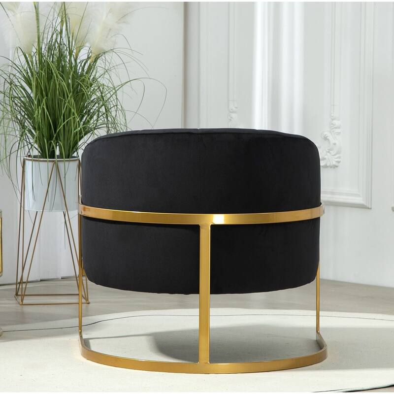 Modern Velvet Gold Accent Armchair