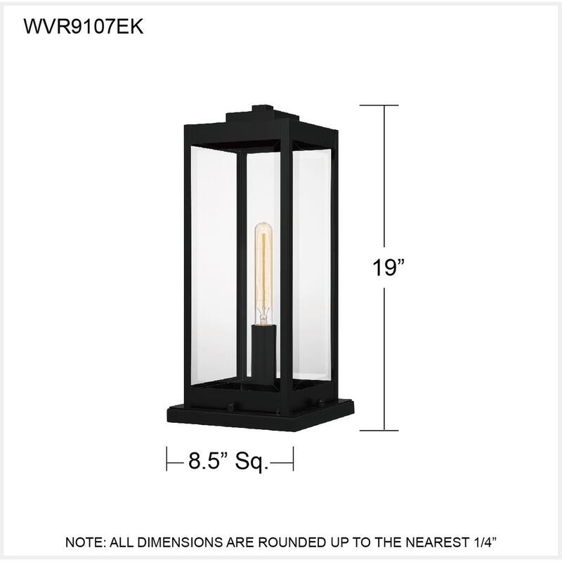 Westover 1-Light Earth Black Outdoor Pier Mount Light