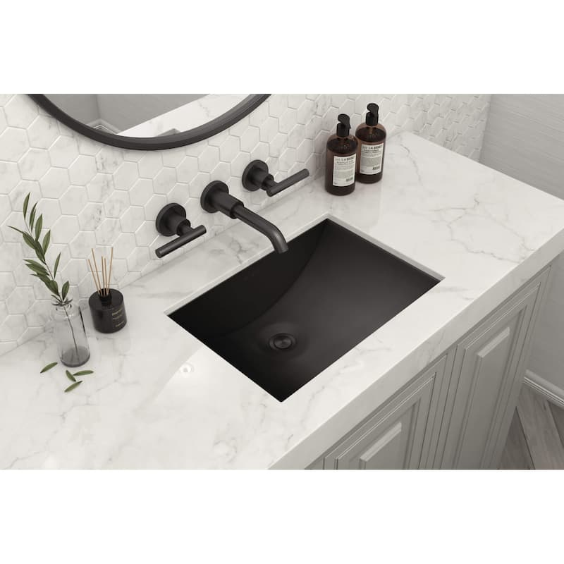 Ruvati 30 x 14 inch Gunmetal Black Stainless Steel Rectangular Bathroom Sink Undermount - RVH6120BL