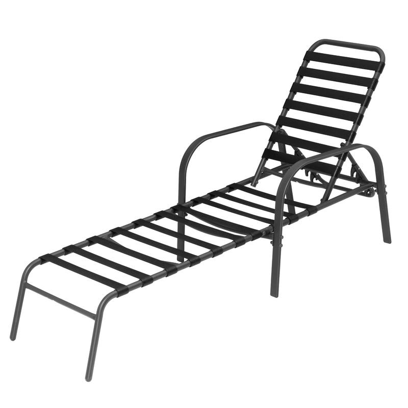 Set of 2 Outdoor Patio & Indoor Adjustable Chaise Lounge Chairs with Cushion