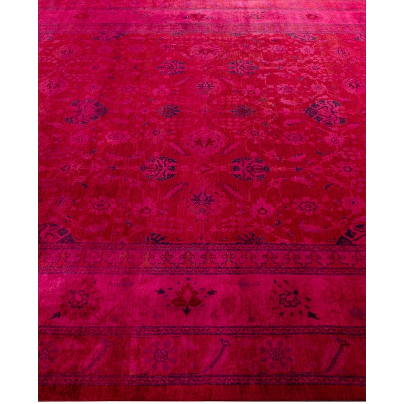 Overdyed One-of-a-Kind Hand-Knotted Area Rug - Pink - 8' 0" x 10' 5"