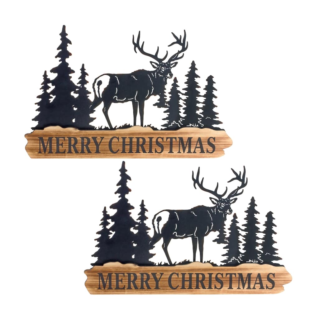 Merry Christmas Sign (Set of 2)