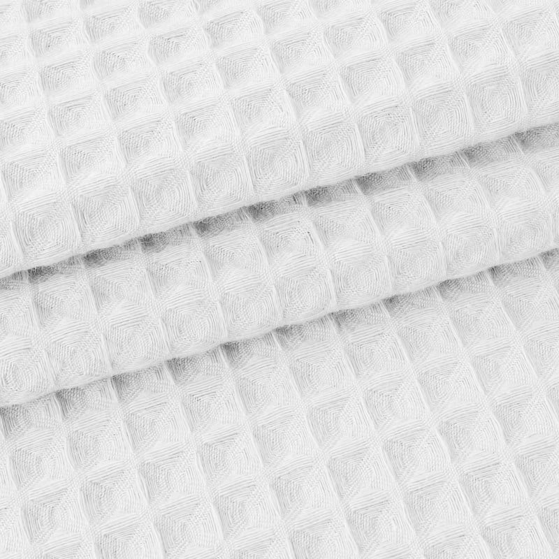 Cotton Blend Honeycomb Waffle Shower Curtain