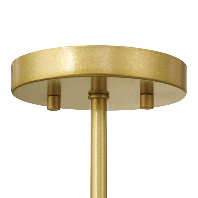 Frenia 3-light Mid-century Modern Beaded Gold Semi-flush Mount Ceiling Light - 12'' D * 8.07'' H