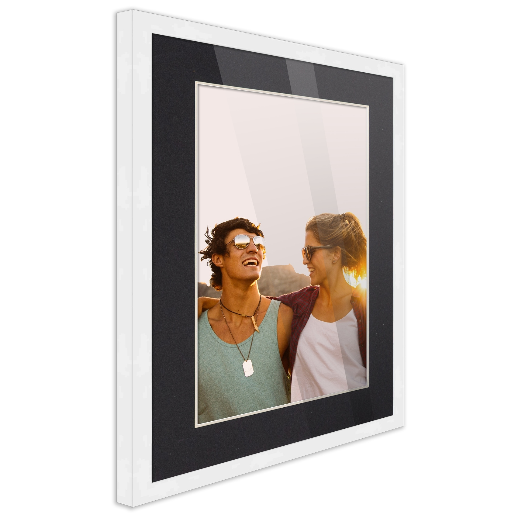 Picture Frame Mats white with black liner 8x10 for 5x7 photo SET