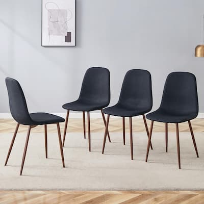 Luxury Simple Chair-Set Of 4 High Resilience Dining Chair With Metal Leg.Integral Metal Leg Architecture