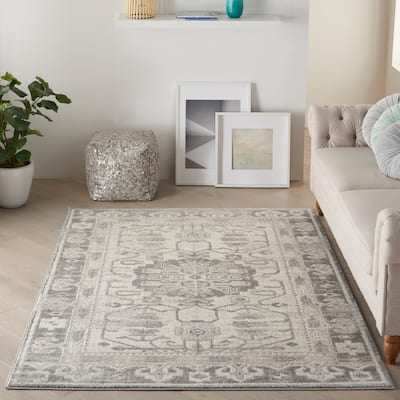 Nourison Cyrus Modern Persian Ivory Grey Area Rug