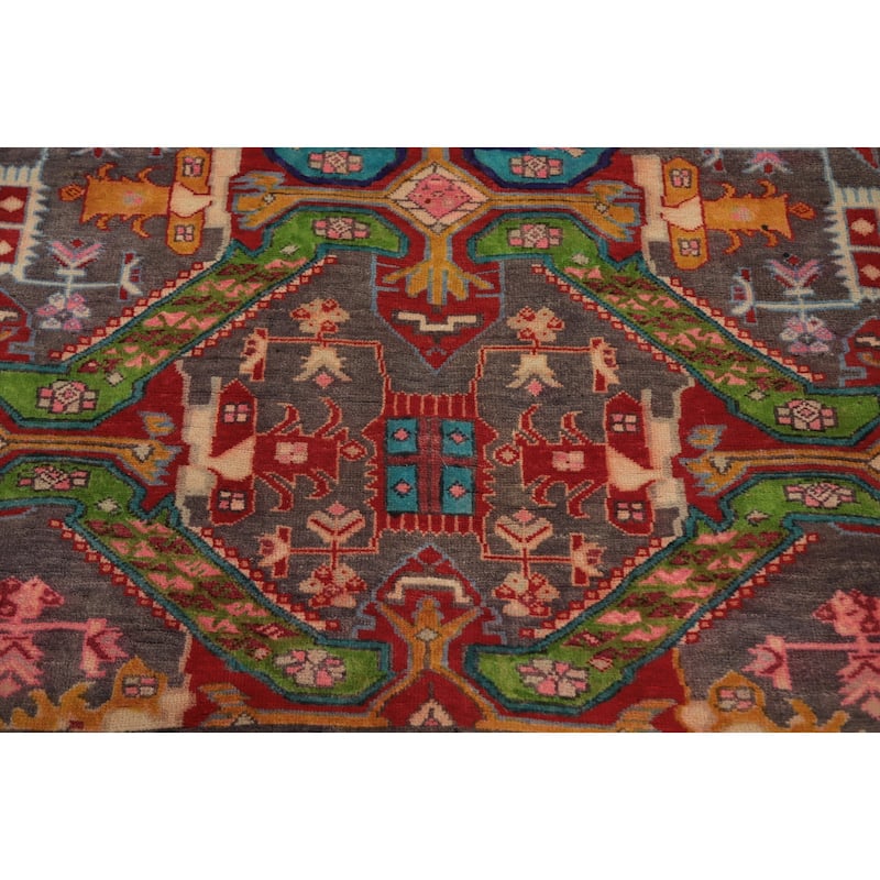Hand Knotted Oriental 100% Wool Carpet Traditional Tribal Multi-Colored Meshkin Area Rug - 8' 2'' X 4' 3''