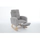 preview thumbnail 16 of 14, Accent Rocking Chair Rocking Chair with Solid Wood Legs, Upholstered Nursery Glider Rocker, Comfy Armchair with Side Pocket