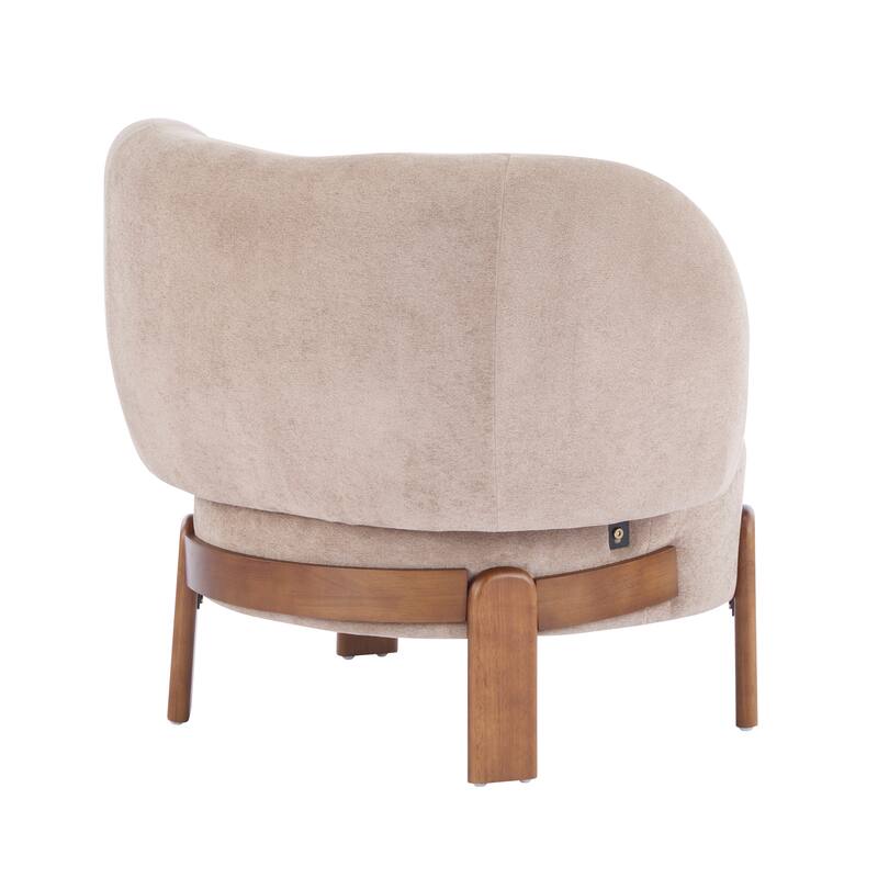 Roomfitters Modern Wingback Armchair with Curved Backrest, Upholstered Accent Seating for Living Room Comfort