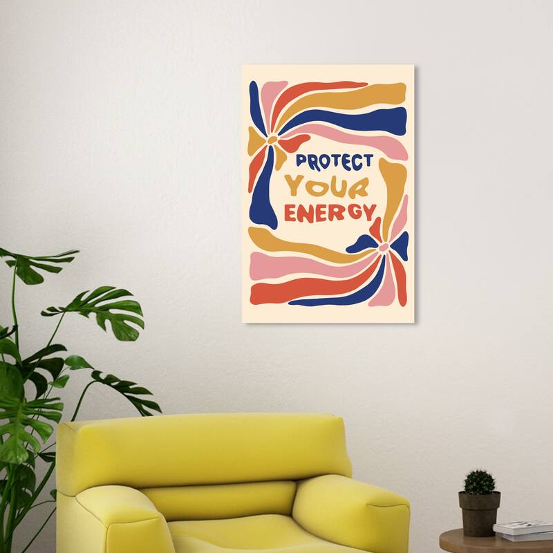 Wynwood Studio Canvas Typography and Quotes Protect your Energy Wall Art Canvas Print - 20 x 30