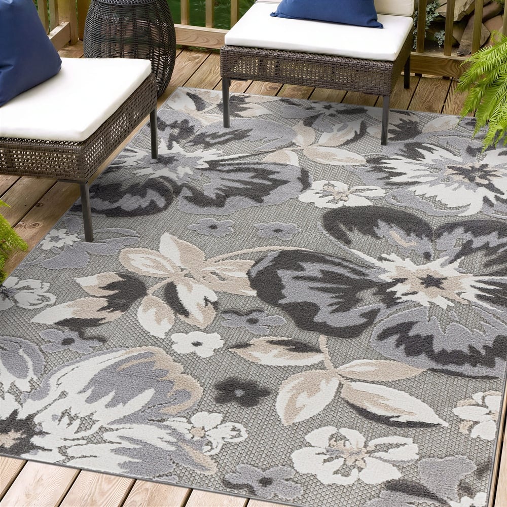 Bergamo Contemporary Floral Indoor/Outdoor Area Rug