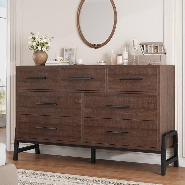 slide 2 of 28, 7 Dresser for Bedroom, Freestanding 52" Wide Drawer Dresser with Storage