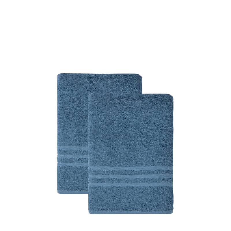 Ozan Premium Home 100% Turkish Cotton Sienna Luxury Collection Bath Towels (Set of 2) - Sienna Blue