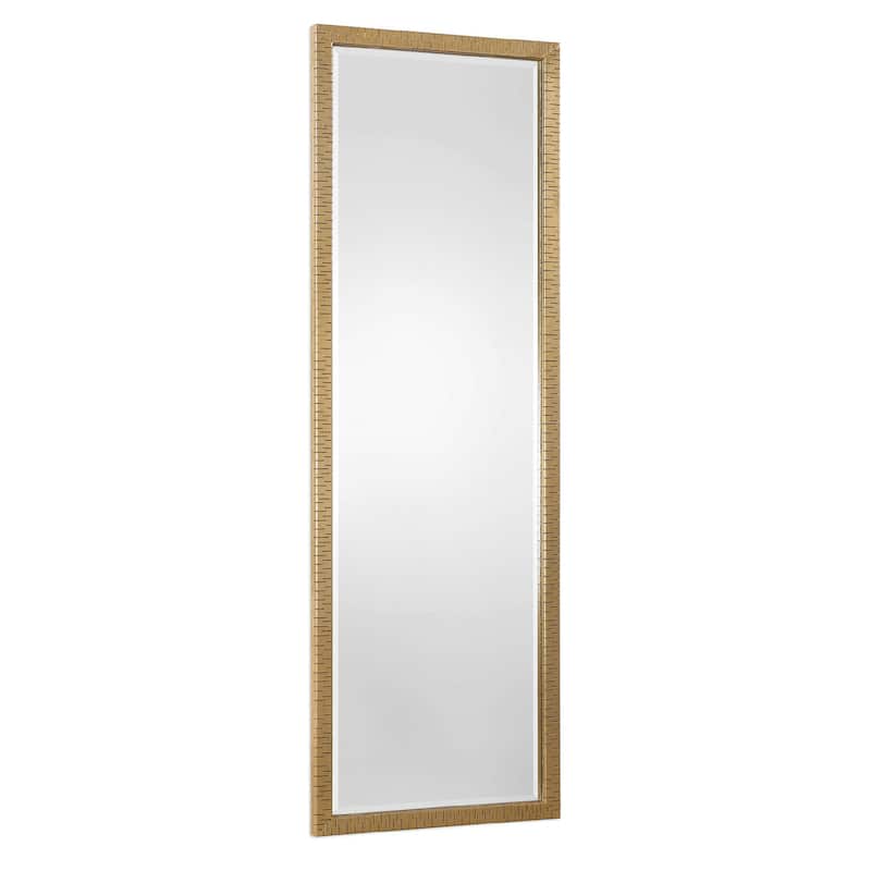 Laser Cut Beveled Rectangular Wall Mirror - 72" - Gold