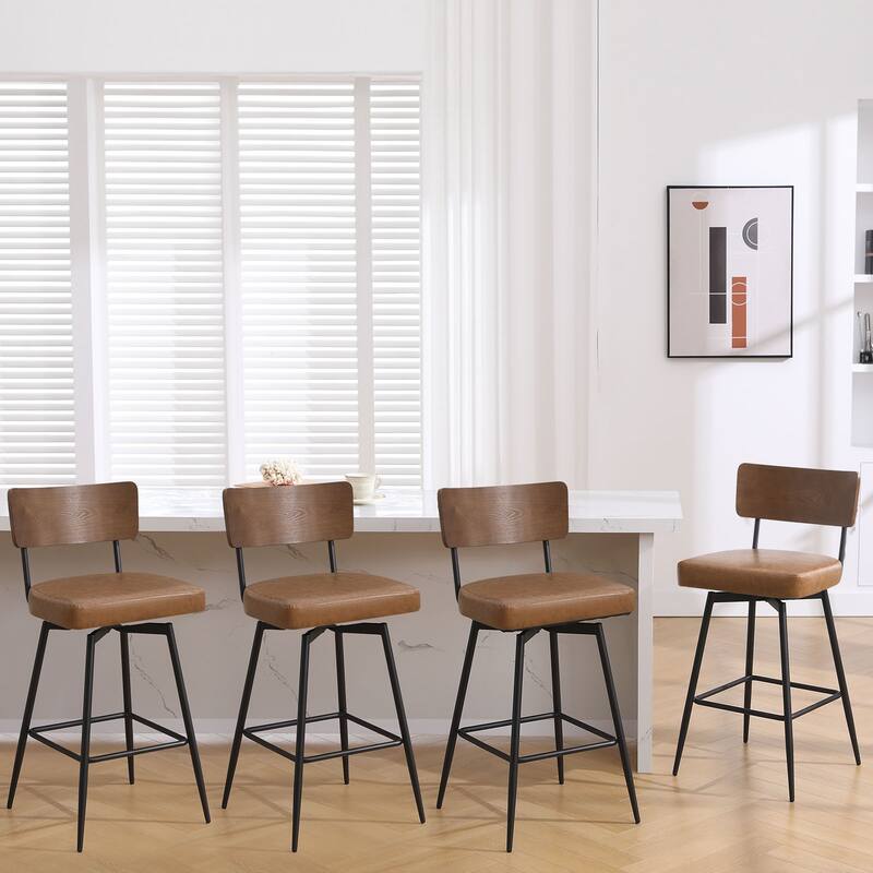 26"/ 29" Faux Leather Swivel Counter/ Bar Stools Set of 2/3