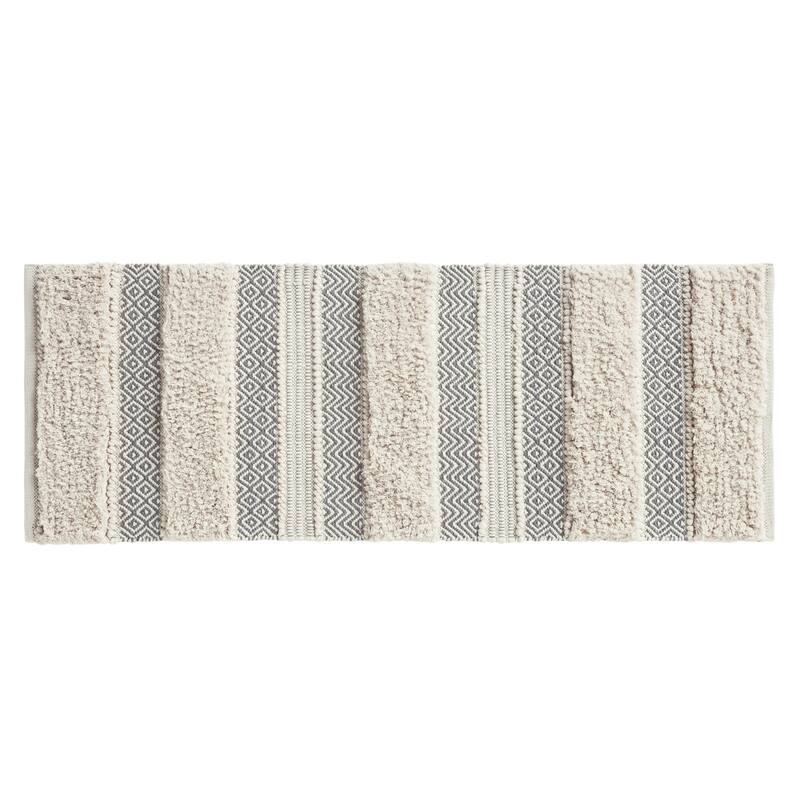 INK+IVY Asher Woven Texture Stripe Bath Rug