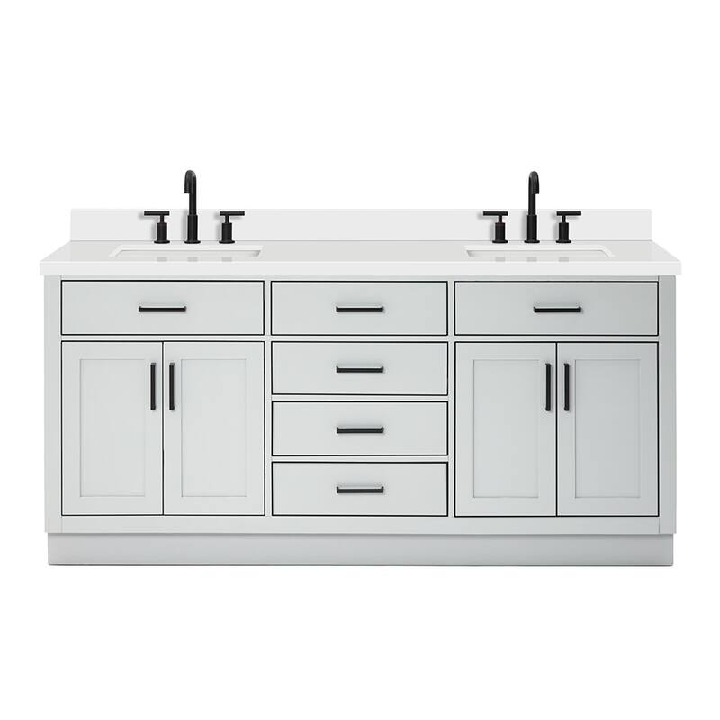 Ariel T073DWQRVO Hepburn 73" Free Standing Double Basin Vanity Set
