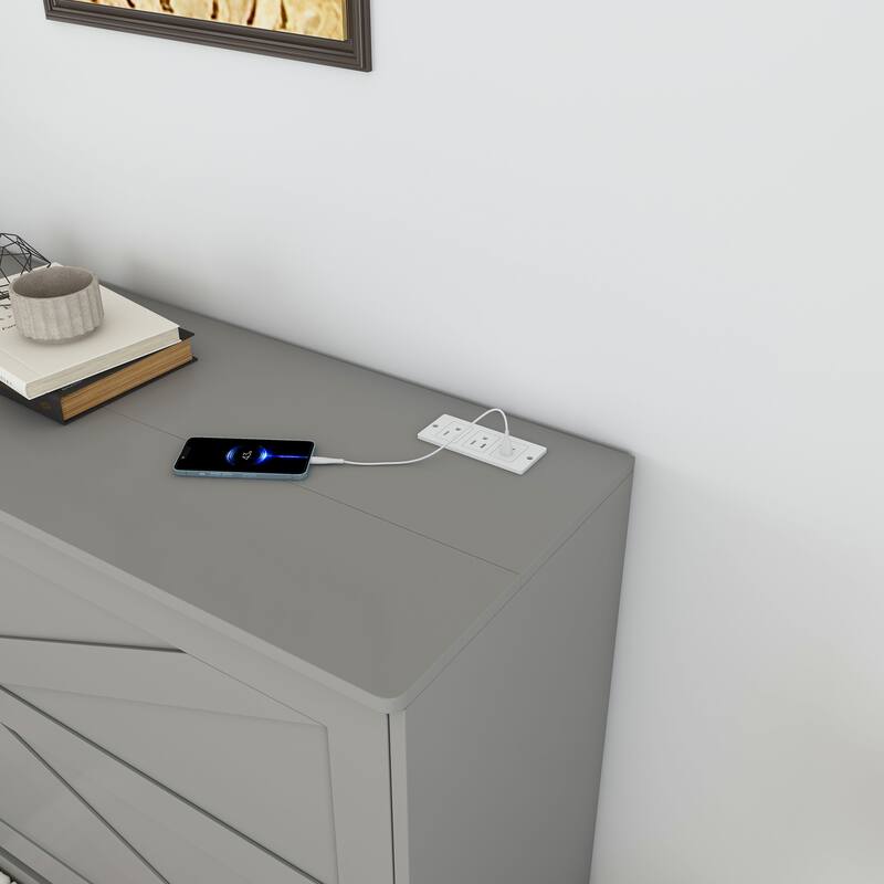 Full Size Foldable Murphy Bed Cabinet with Storage and Charging