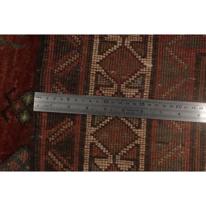 Hand Knotted Oriental 100% Wool Carpet Traditional Tribal Oranges & Rust Heriz Runner Rug - 12' 5'' X 3' 6''