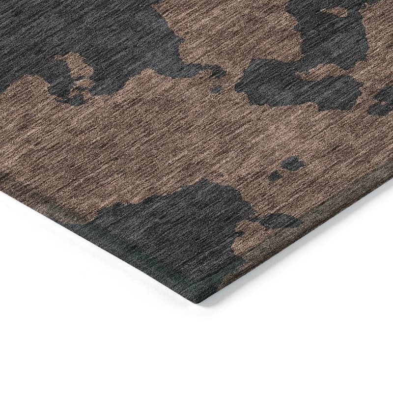 Machine Washable Indoor/ Outdoor Contemporary Abstract Chantille Rug