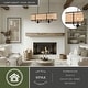 preview thumbnail 2 of 8, Berens 6L Matte Black Farmhouse Linear Chandelier Island Pendant Light Fixture Rattan Cane - 36-in W x 15.25-in H x 13-in D