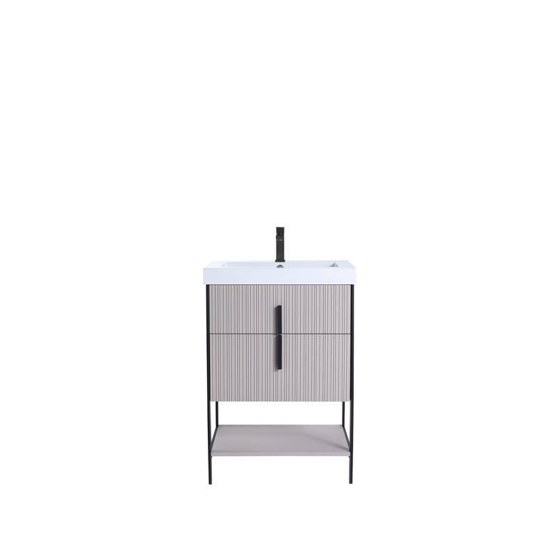 Fine Fixtures Serenity Modern Bathroom Vanity with White Gel Acrylic Top