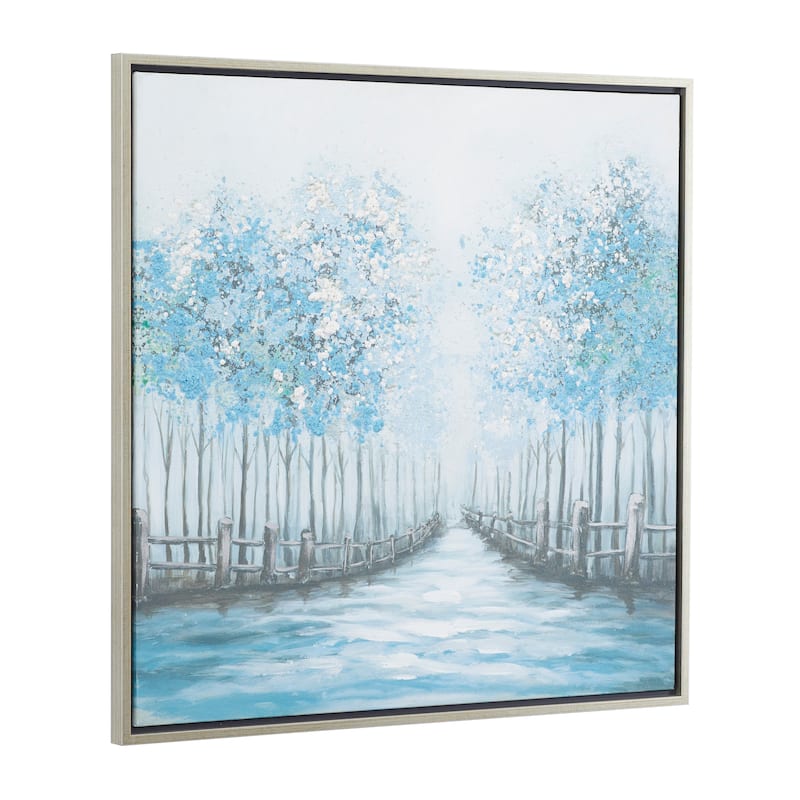 Blue Polystone Framed Wall Art