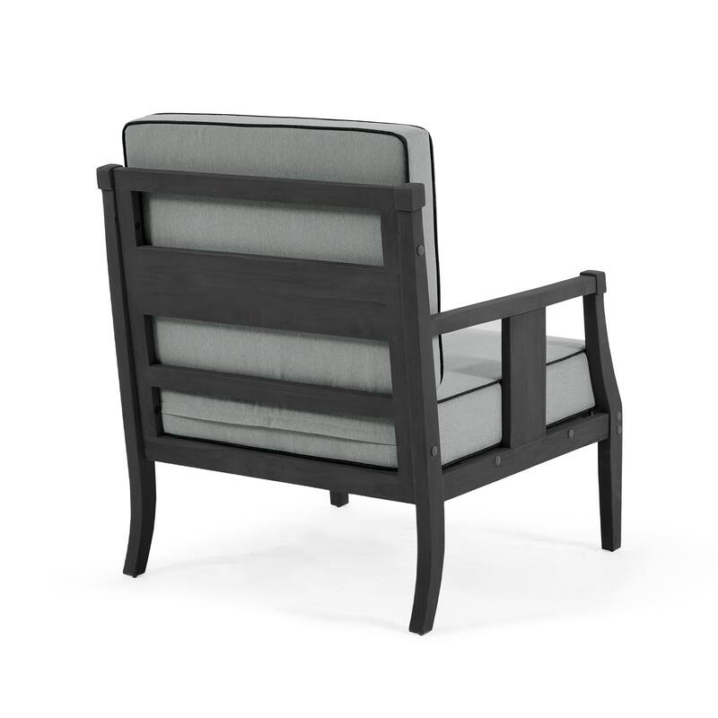 6-Piece Outdoor Teak Seating Set Armchair Patio Conversation Sets with 2 Tables, Cushion