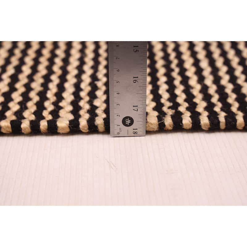 ECARPETGALLERY Braided Weave Palas Denizli Black, Tan Rug - 5'3 x 7'8