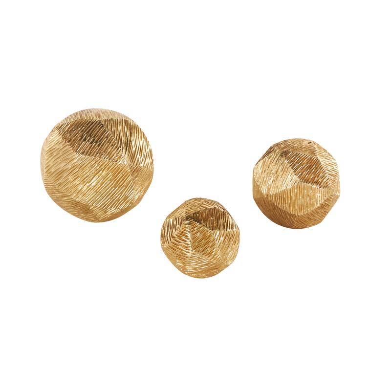 Gold or White Resin Decorative Orbs & Vase Filler with Varying Sizes (Set of 3)