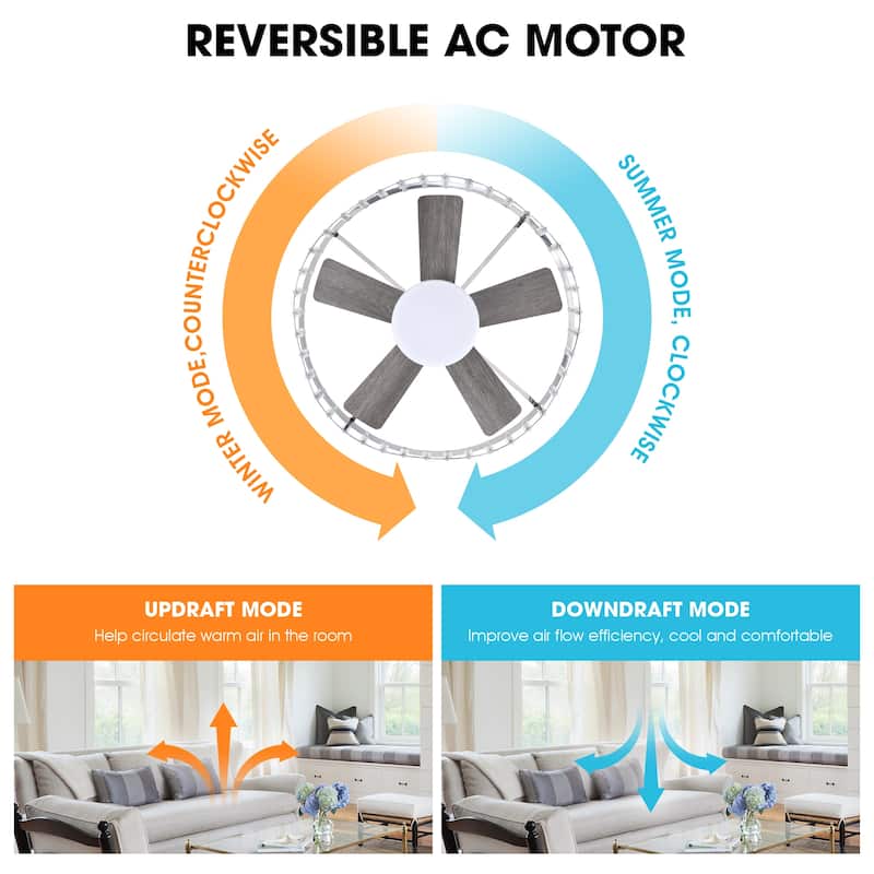 27" Modern Nickel Crystal Low Profile Bladeless Ceiling Fan with Light and Remote