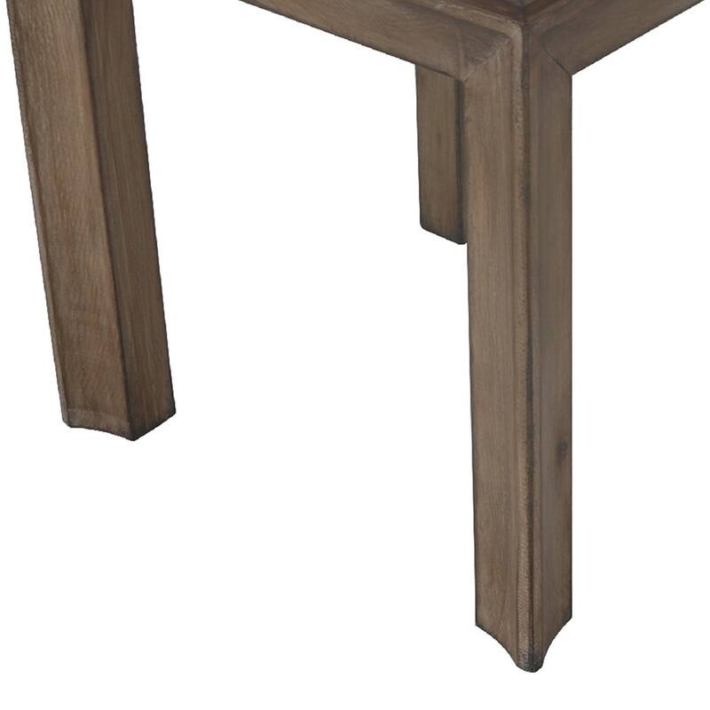 Moa Side End Table, 22 Inch Square Top, Antique Natural Brown