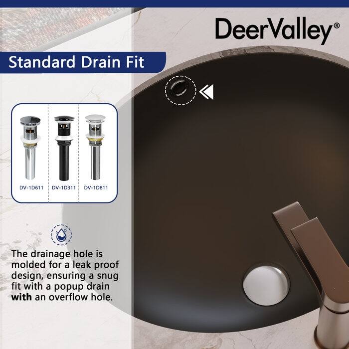 DeerValley Symmetry 18" Oval Vitreous China Undermount Bathroom Sink