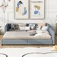 preview thumbnail 5 of 12, Queen Size & Twin XL Size Upholstered Platform Bed Grey