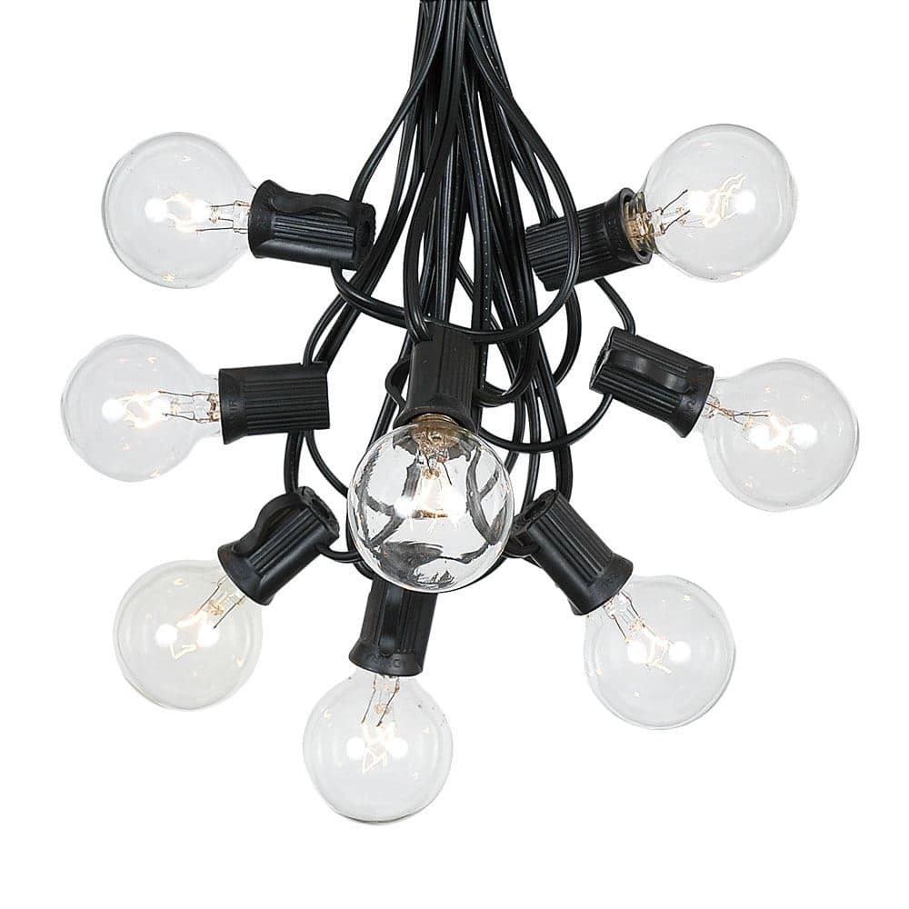 25 Foot G40 Outdoor Globe Patio String Lights - Set of 25 G40 Clear Bulbs