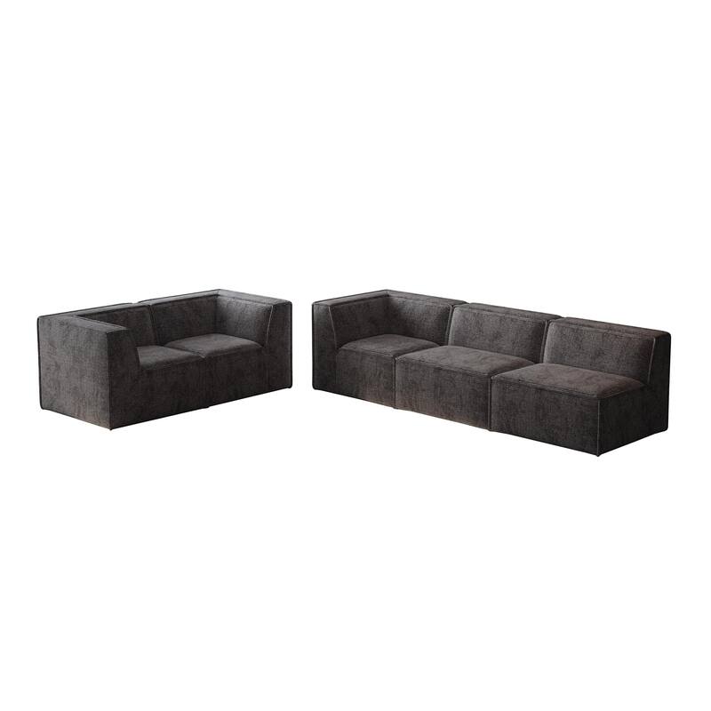 106"x106" Chenille Modular L-Shaped Sectional Sofa (5-Piece)