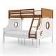 preview thumbnail 11 of 21, Furniture of America Luza 2-Piece Solid Wood Twin over Full Captain's Boat Bunk Bed and Dresser Kids Bedroom Set