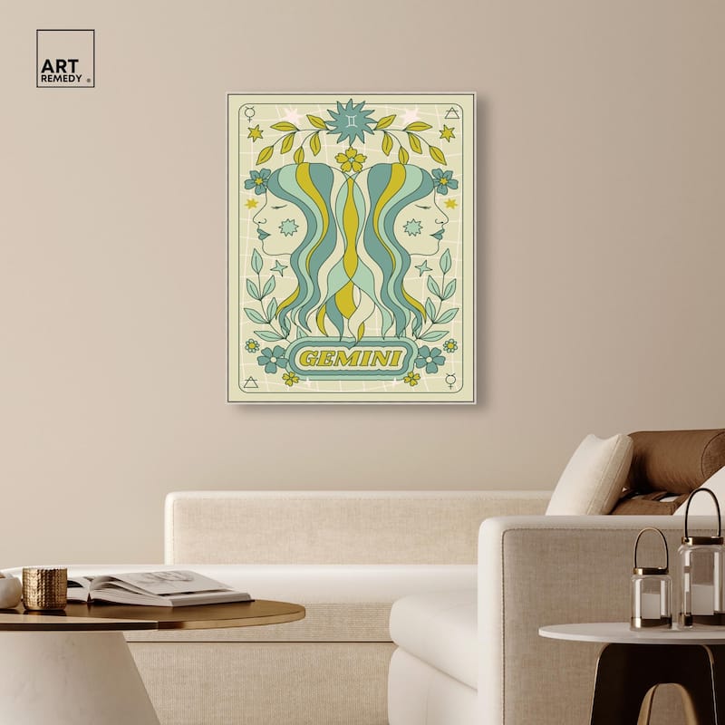 Gemini Stars Card Canvas by Art Remedy