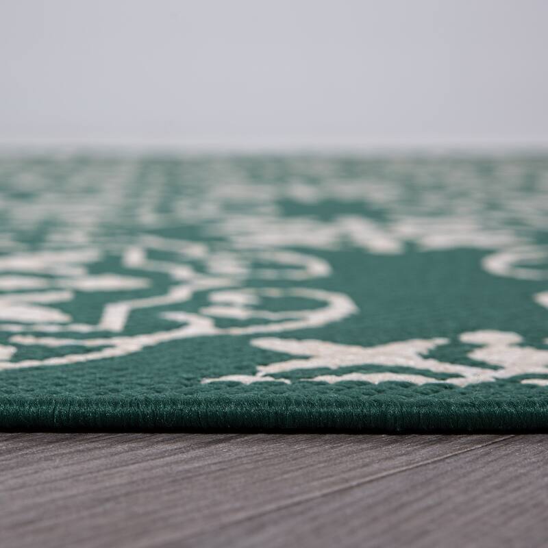 World Rug Gallery Transitional Geometric Textured Flat Weave Indoor/Outdoor Area Rug