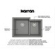 preview thumbnail 49 of 61, Karran 32" Undermount Large/Small Bowl Quartz Kitchen Sink Kit - 32" x 21.25" x 9"